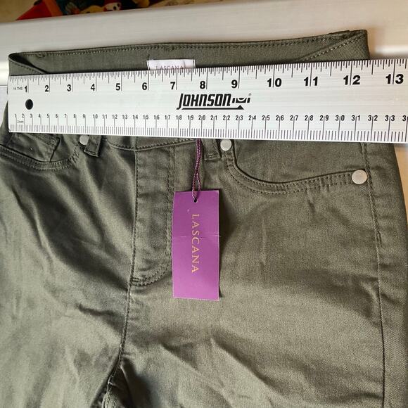 Lascana Women Skinny Khaki Pants size 2 US Olive Green Mid Rise Stretch NWT - Picture 2 of 11